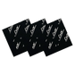 Four stacked black bandanas featuring white diagonal CEO. Apparel logo print in a repeating pattern.